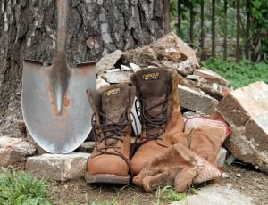 Boots, Dirty, Gloves, Work, Shovel, day, outdoors thumbnail