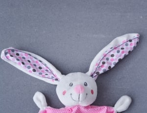 Hare, Fabric Bunny, Security Blanket, pink color, day thumbnail
