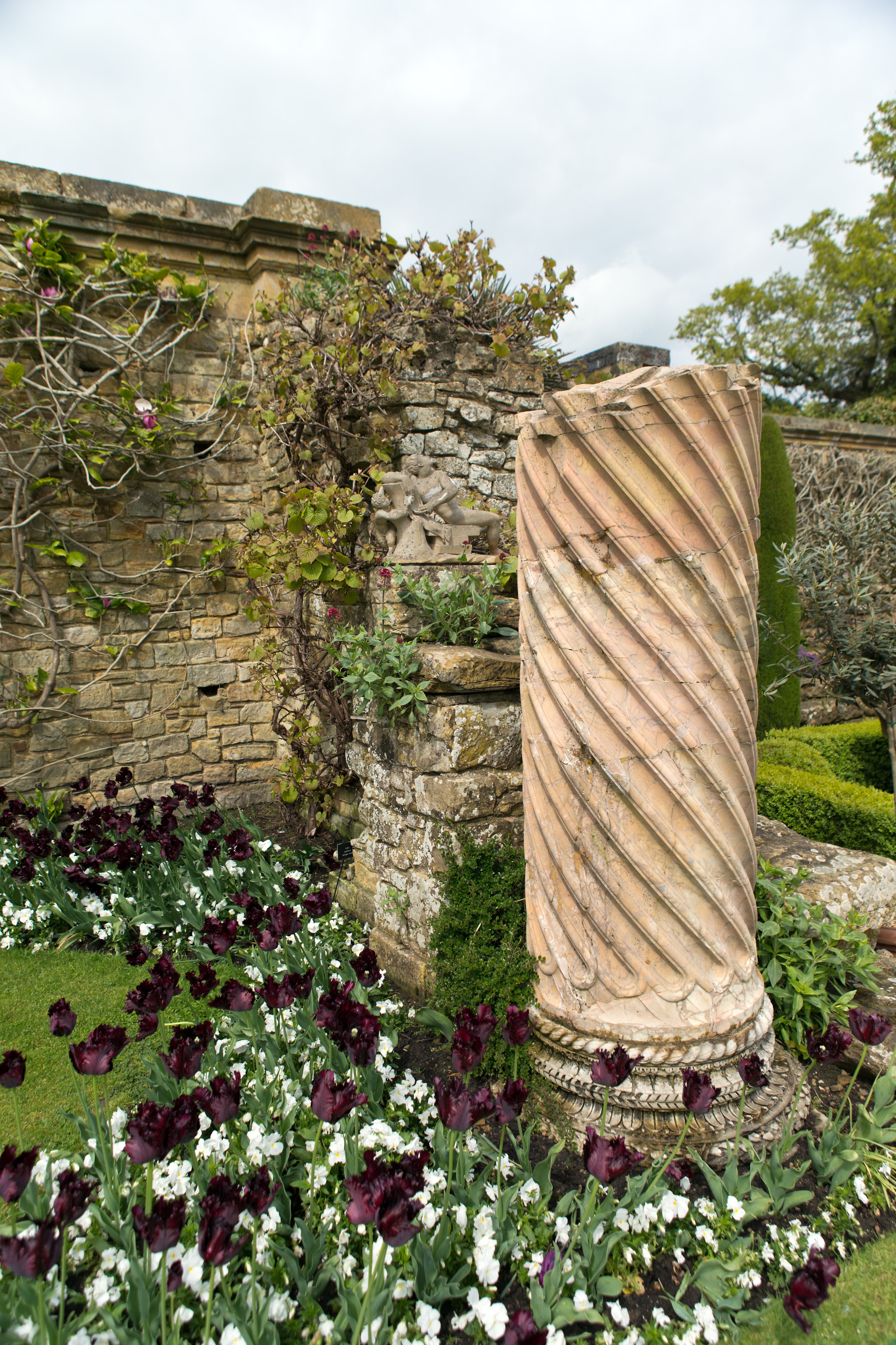 Italian Garden, Ancient, Column, day, outdoors