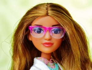 barbie in pink framed eyeglasses thumbnail