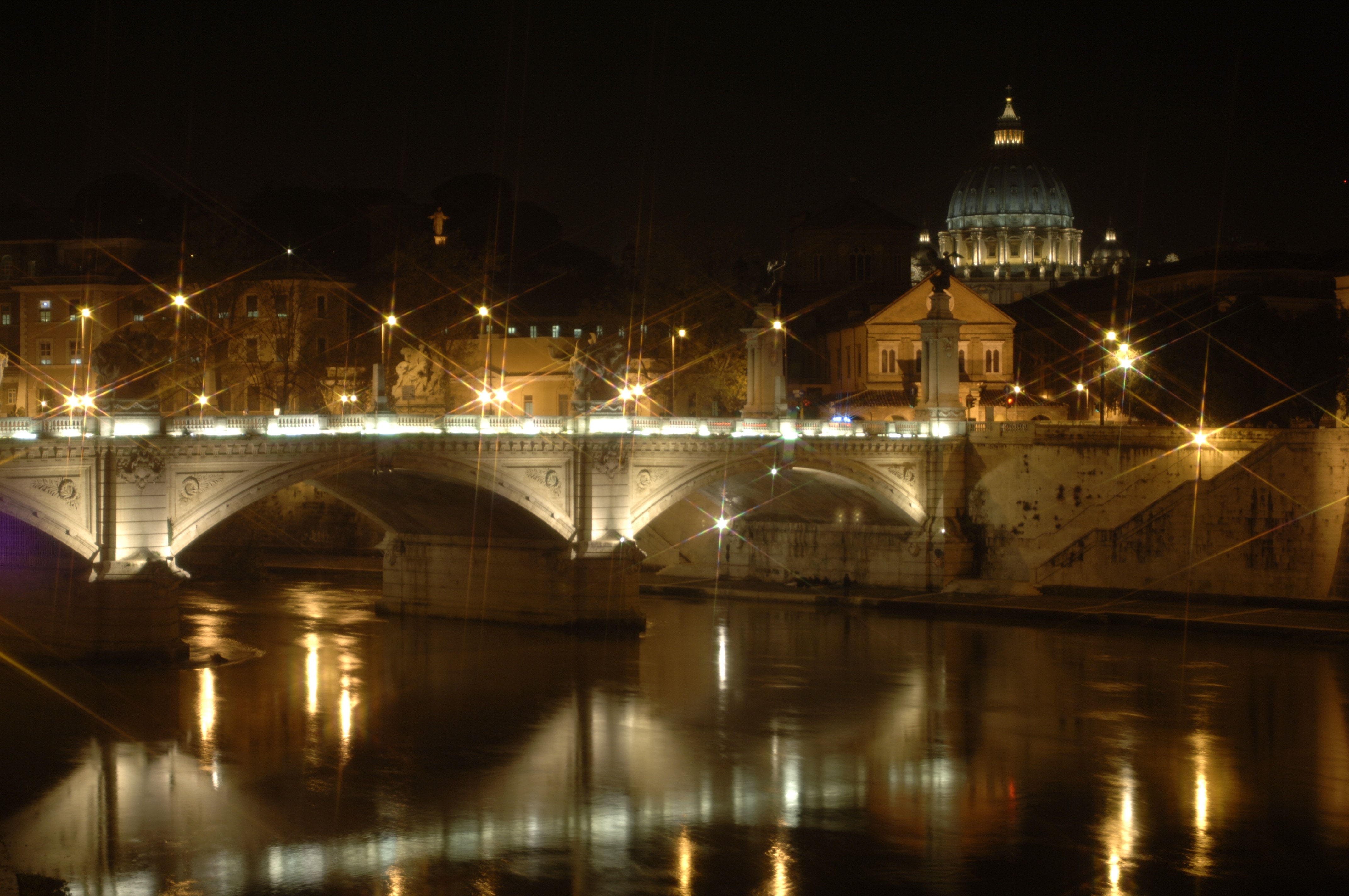 Night, Rome, St Peters Basilica, night, reflection