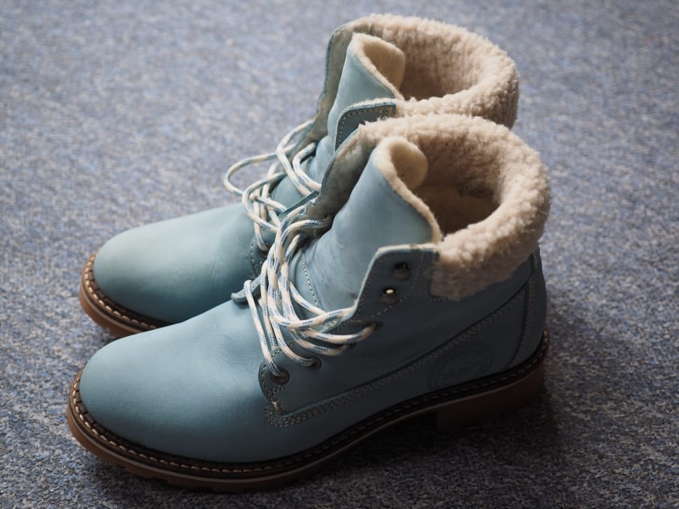 blue suede sheepskin boots preview