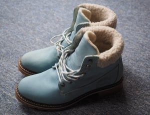 blue suede sheepskin boots thumbnail