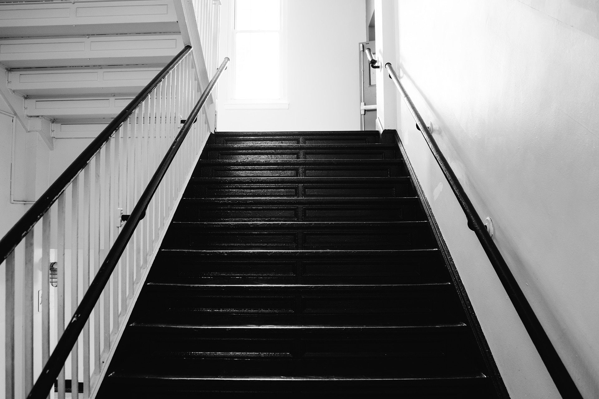 black stairs