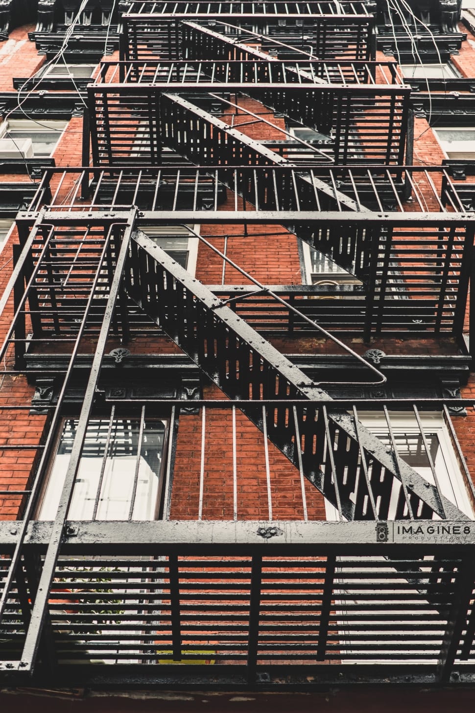 close photo of a black fire exit ladders preview