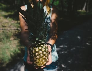 person holding yellow pineapple thumbnail