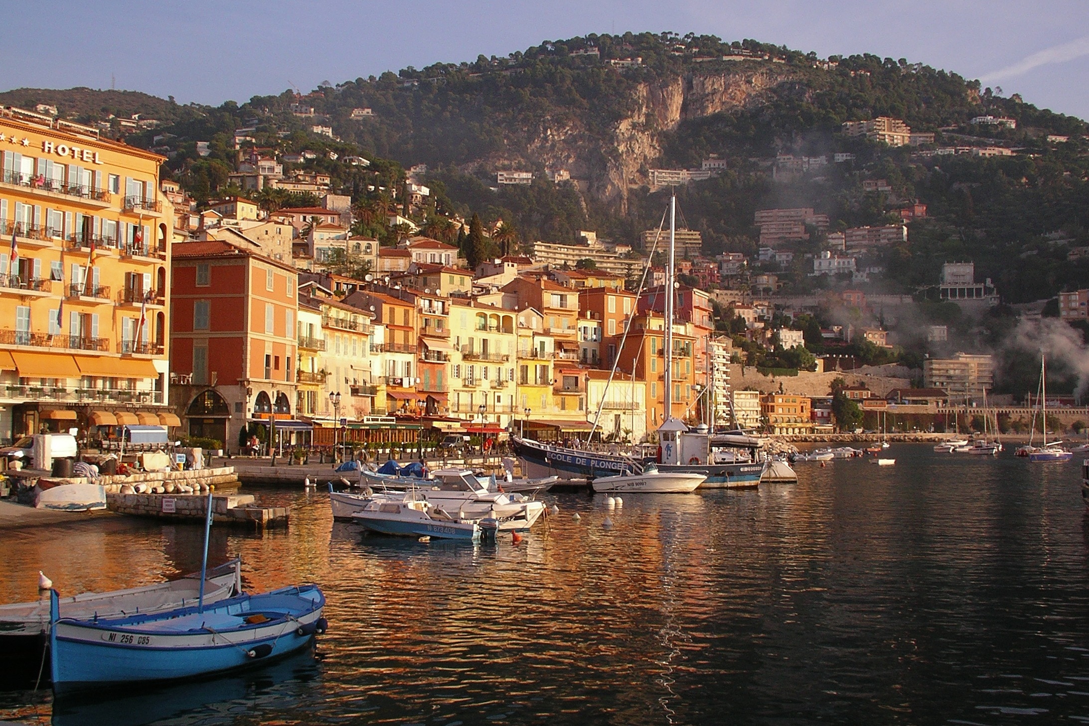 France, Coast, Mediterranean Village, nautical vessel, city