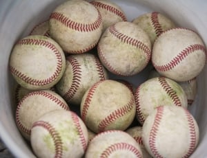 baseball lot in cylindrical container thumbnail