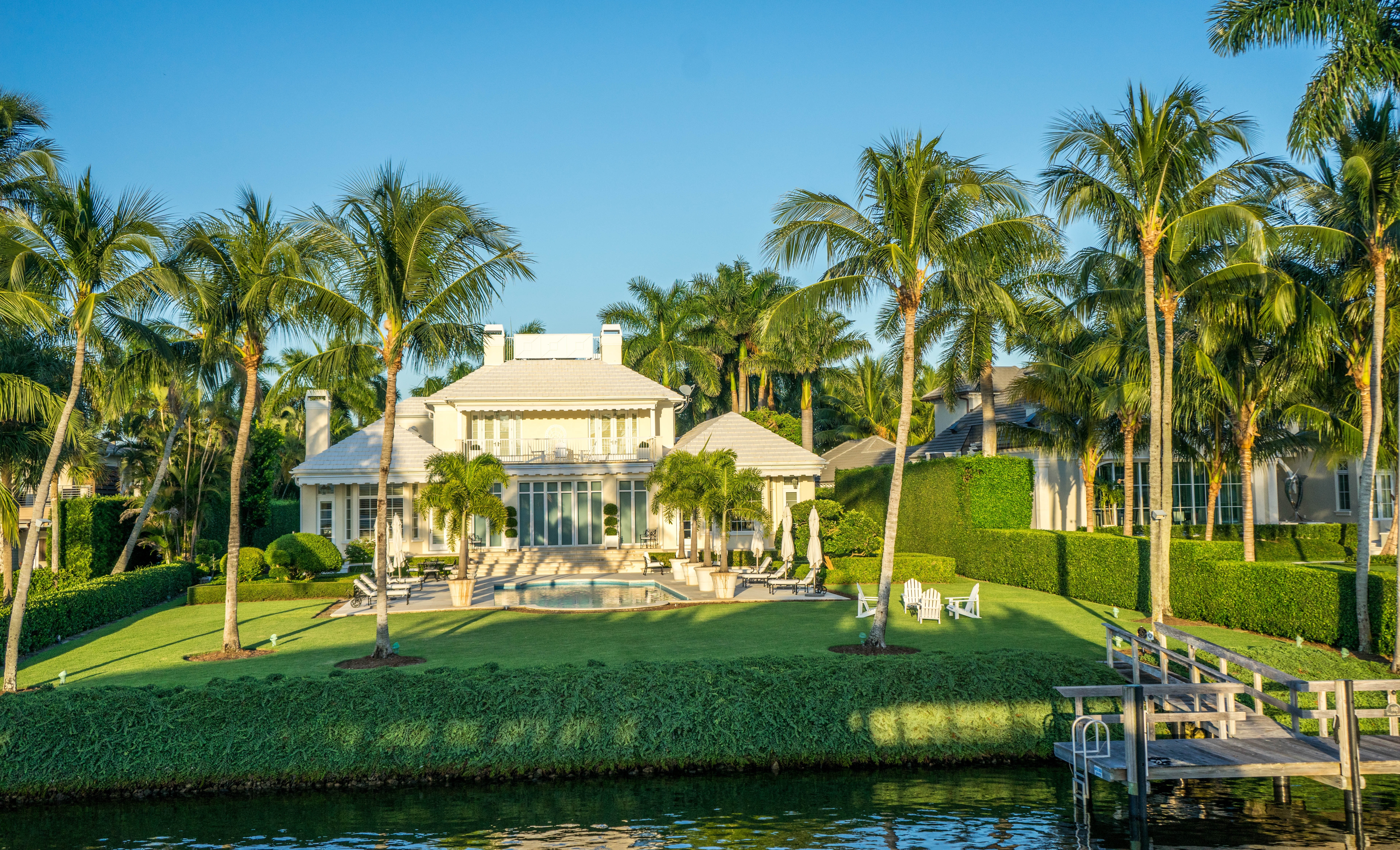 Dock Water, Naples, Florida, Coastline, palm tree, house
