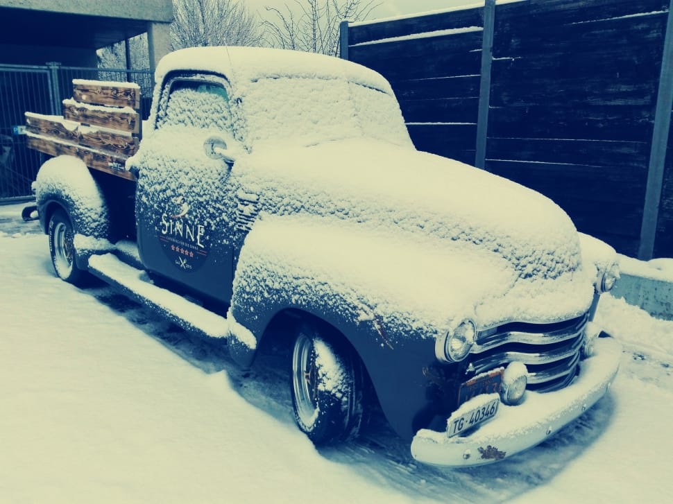 Chevrolet, Snow, Snowy, Oldtimer, car, cold temperature preview