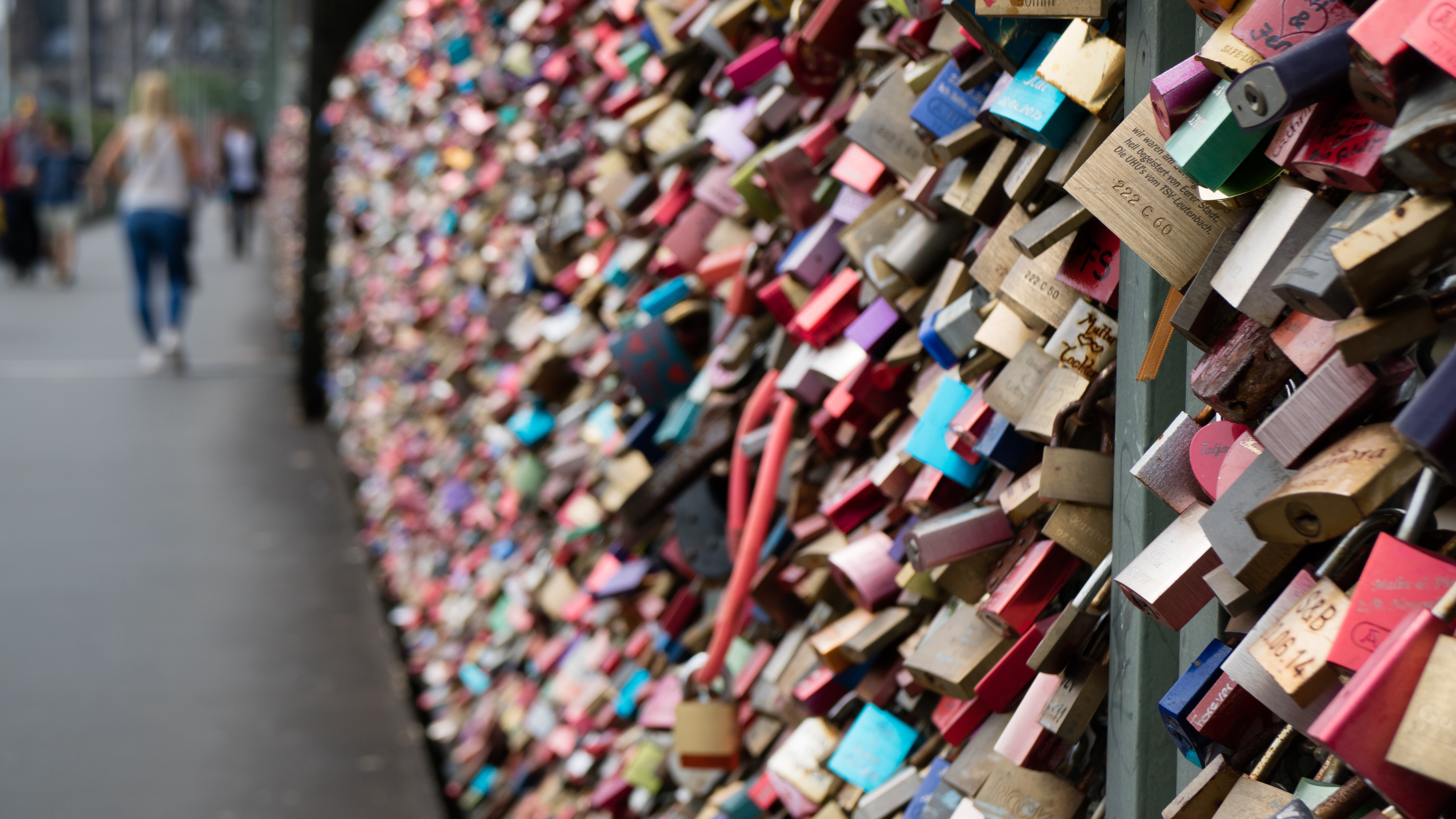 selective focus photography of love lock bridge in paris