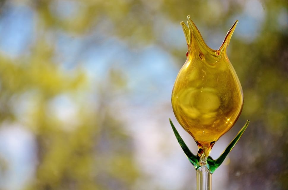 yellow green glass flower ornament preview