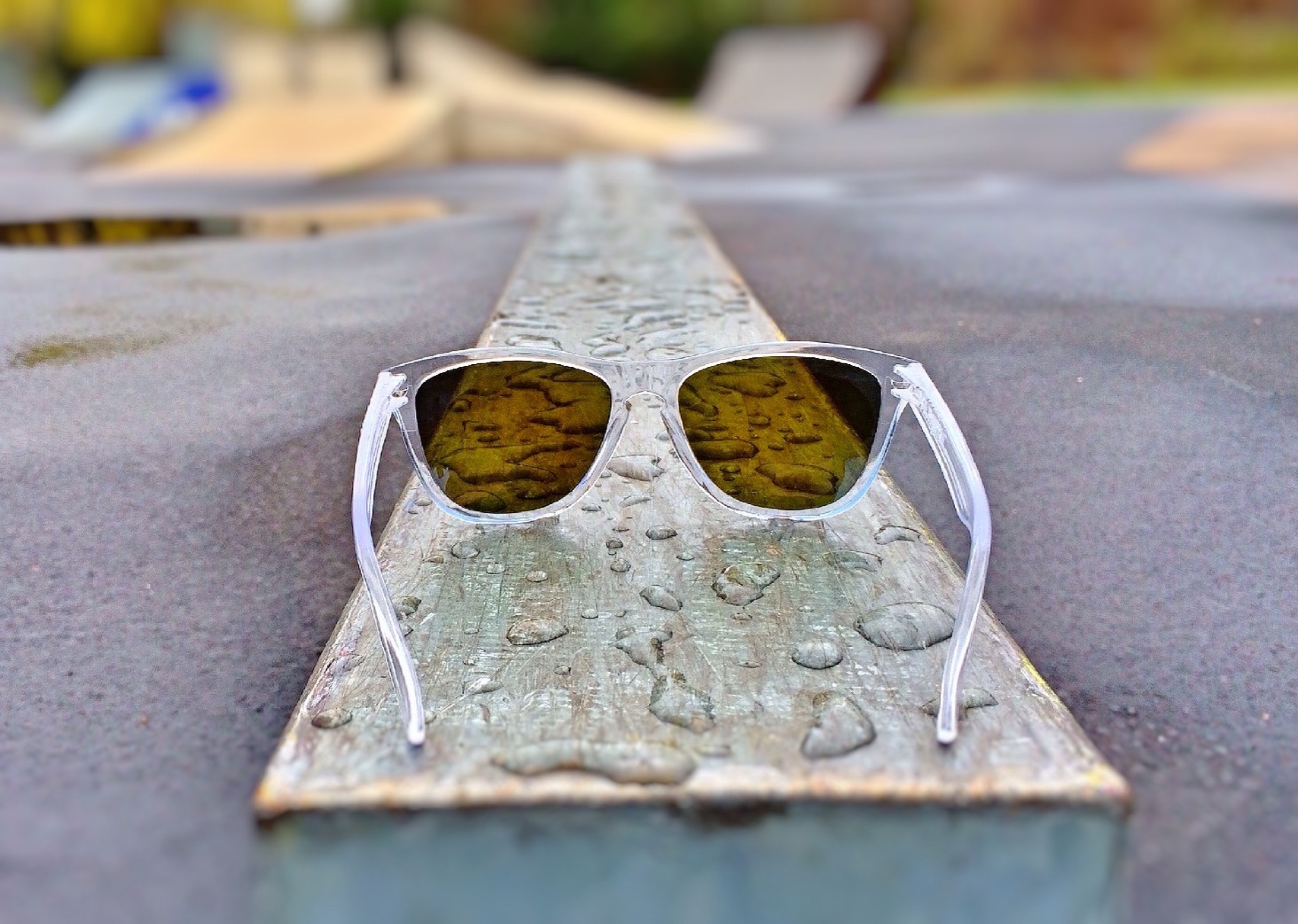 white framed sunglasses