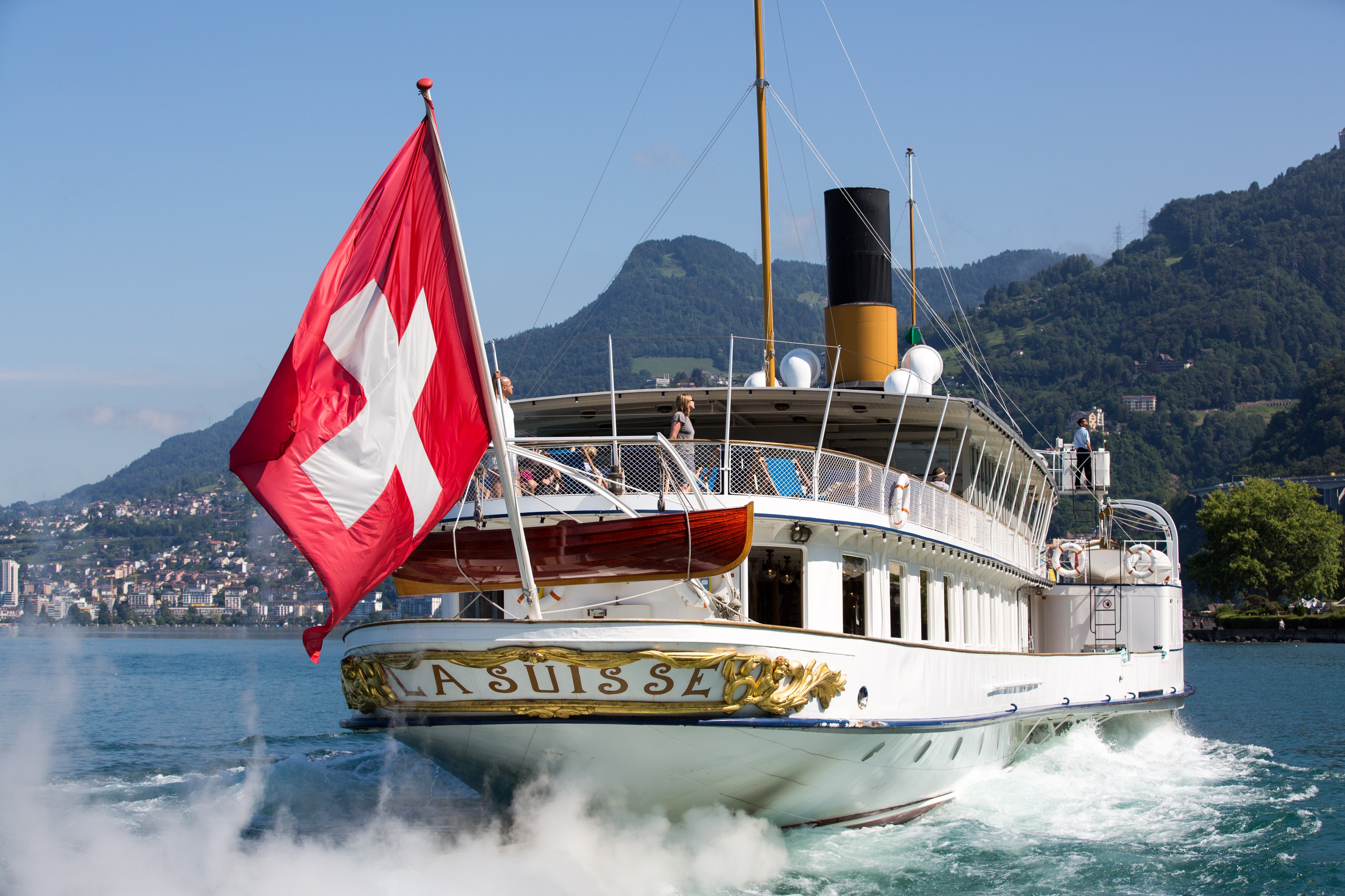 Steamboat, Switzerland, flag, nautical vessel