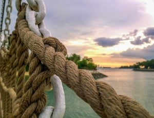Bridge, Chain, Sunset, Outdoor, Rope, rope, strength thumbnail