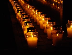 Candle, Light, Cemetery, Candles, candle, in a row thumbnail