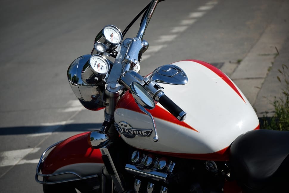 white red and black motorcycle preview