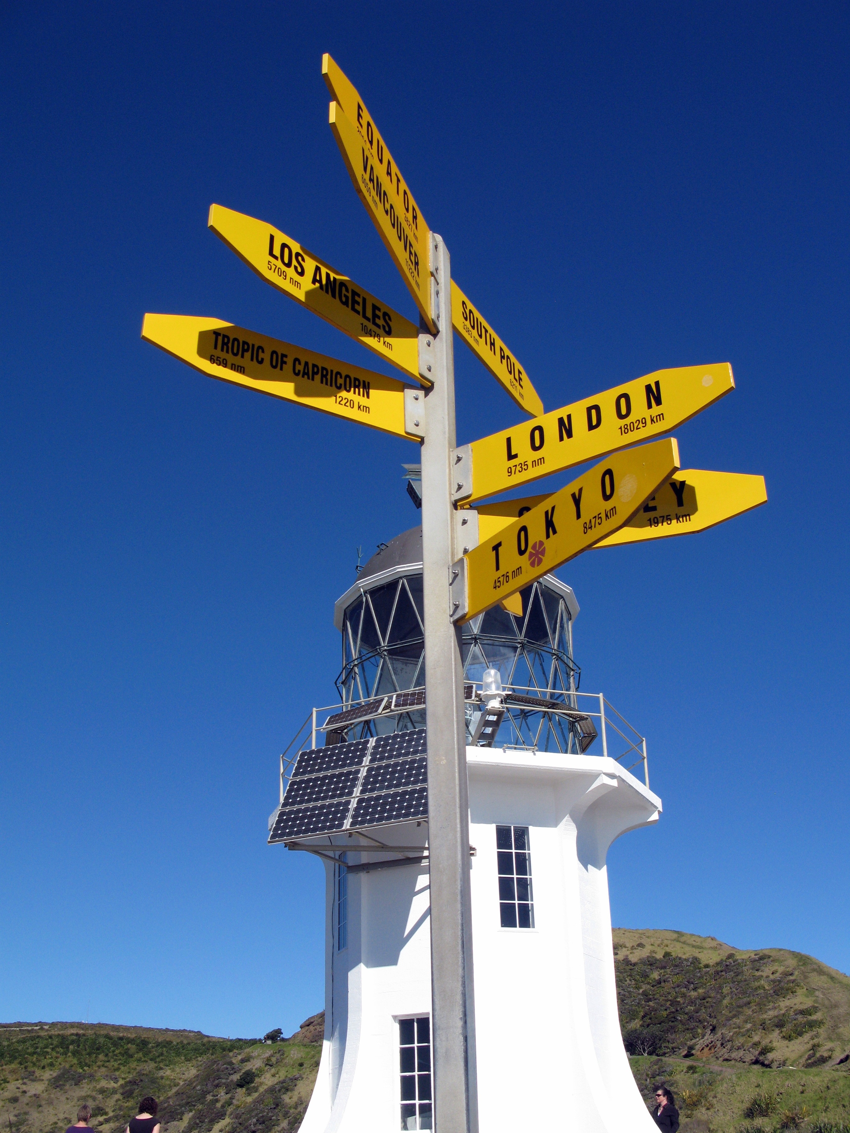Direction, Cape Reinga, Lighthouse, clear sky, blue