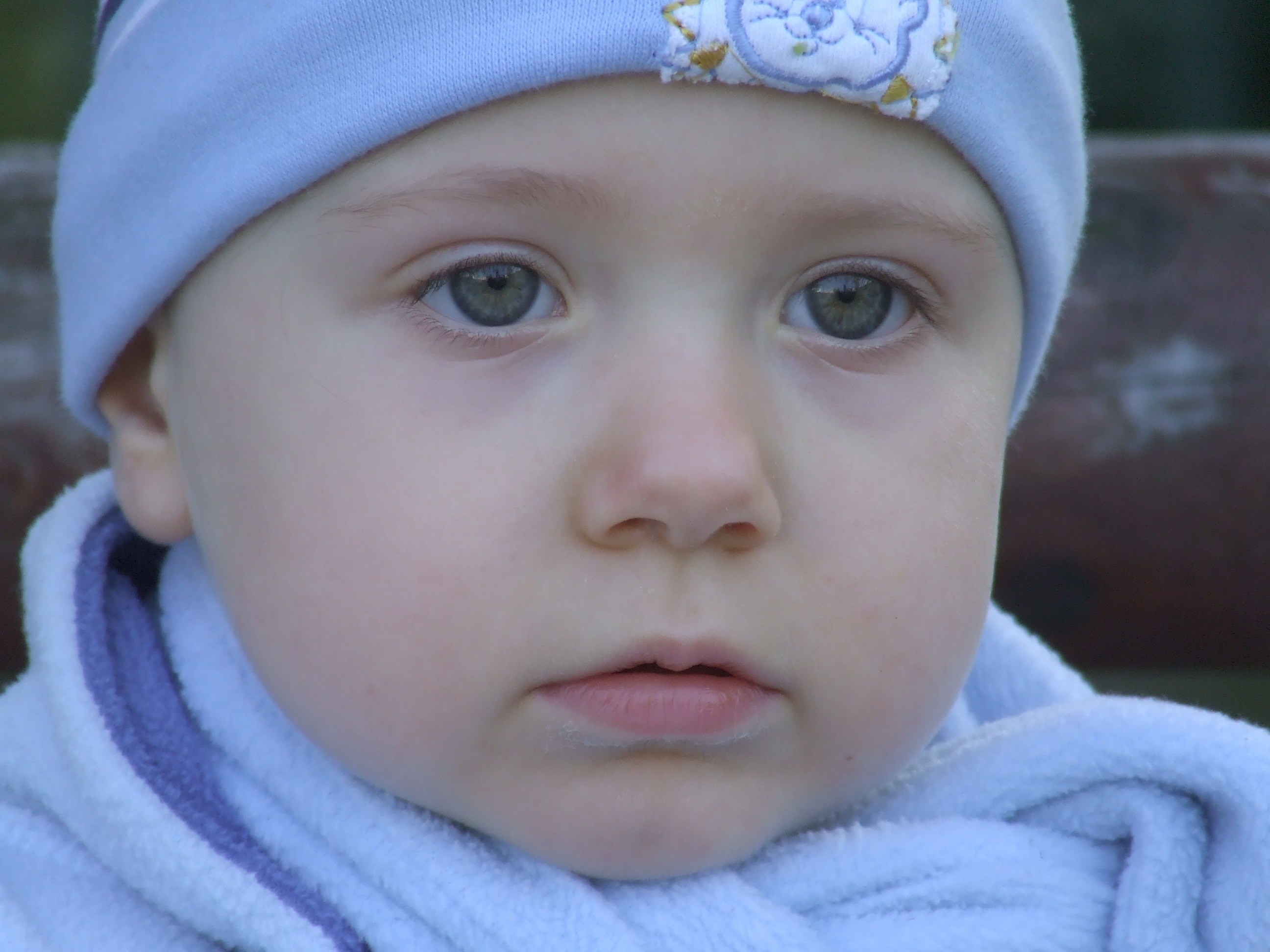 baby's blue knit cap