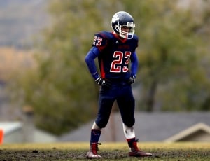 men's blue and red american football uniform thumbnail