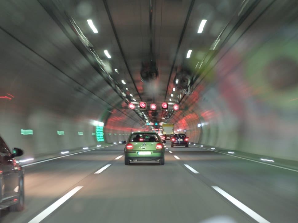 Tunnel, Highway, Road, Auto, Speed, illuminated, car preview
