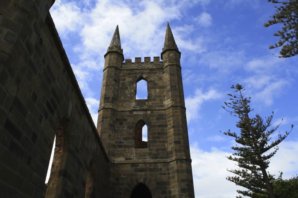 Church, Tasmania, Old, Australia, Ruins, history, sky preview