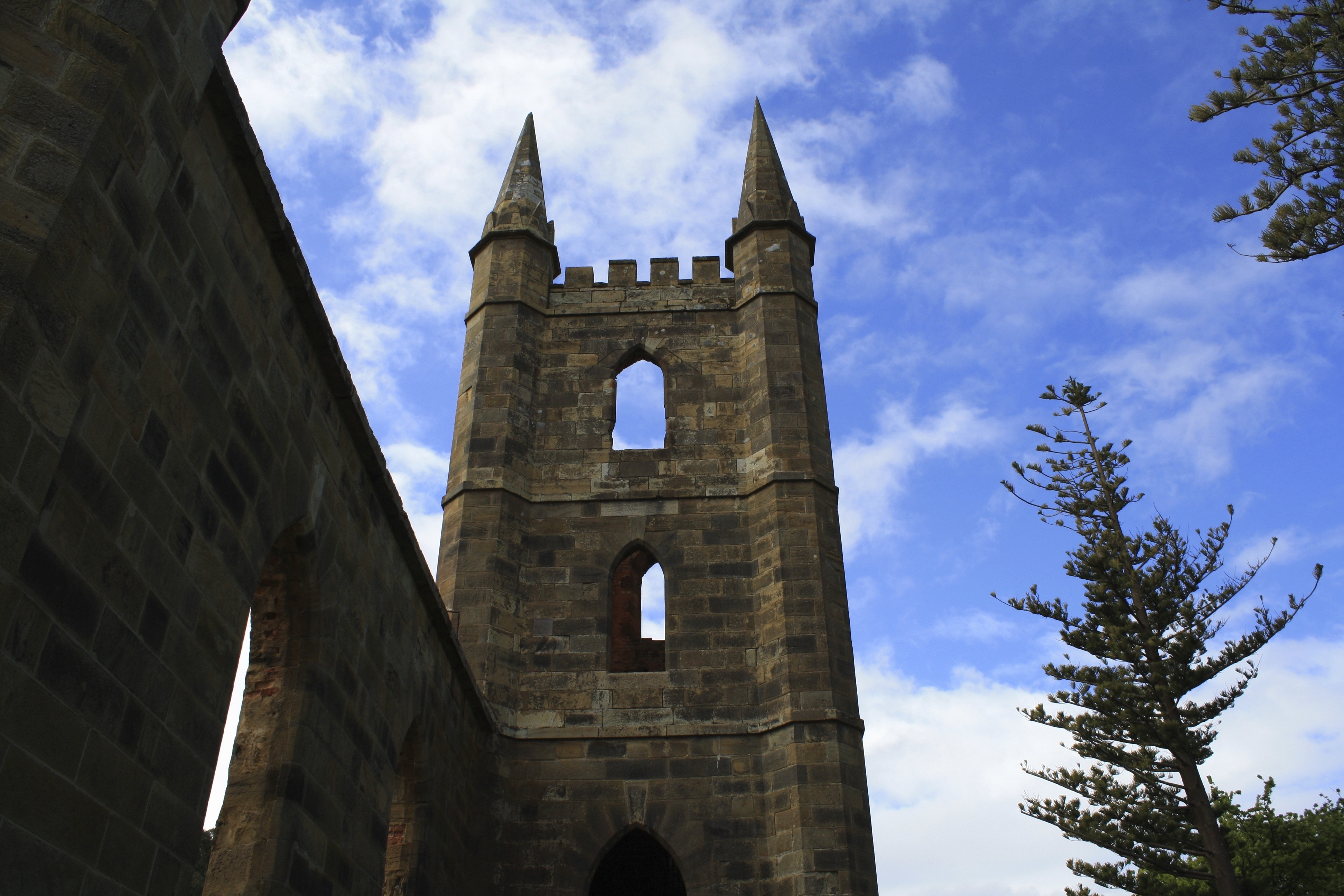 Church, Tasmania, Old, Australia, Ruins, history, sky