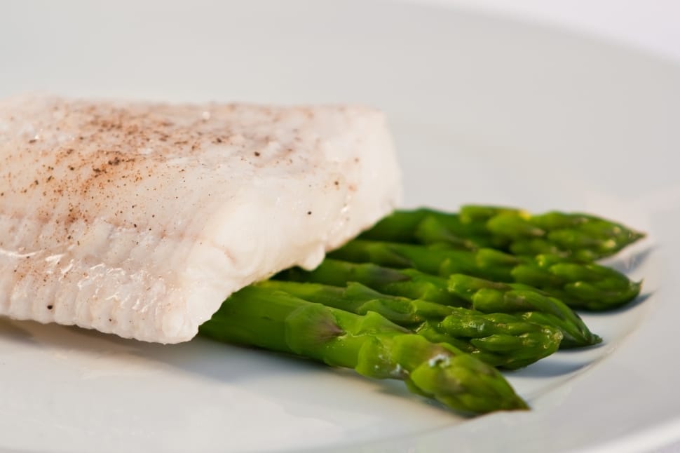 white salmon with green vegetable dish preview