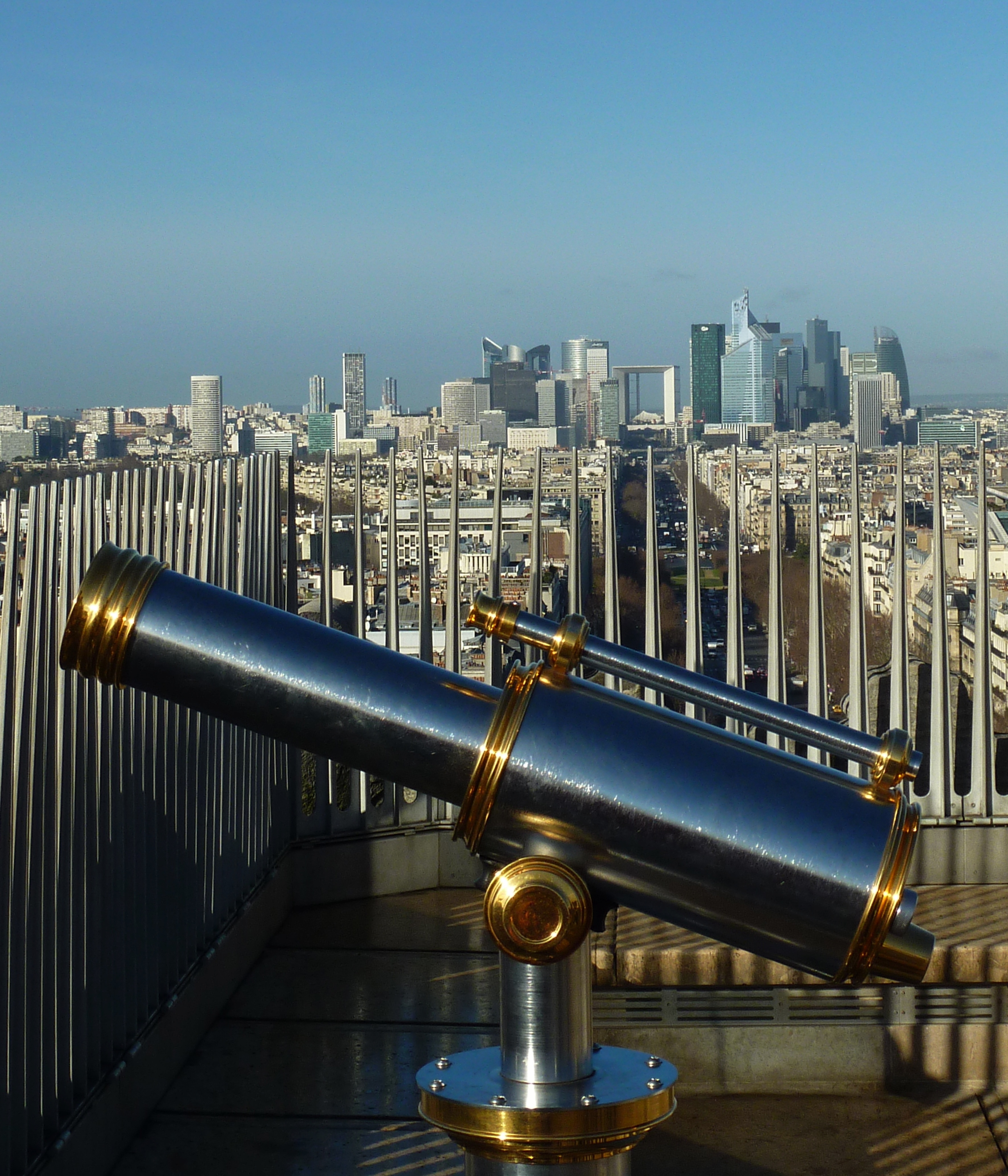 stainless steel and brass telescope
