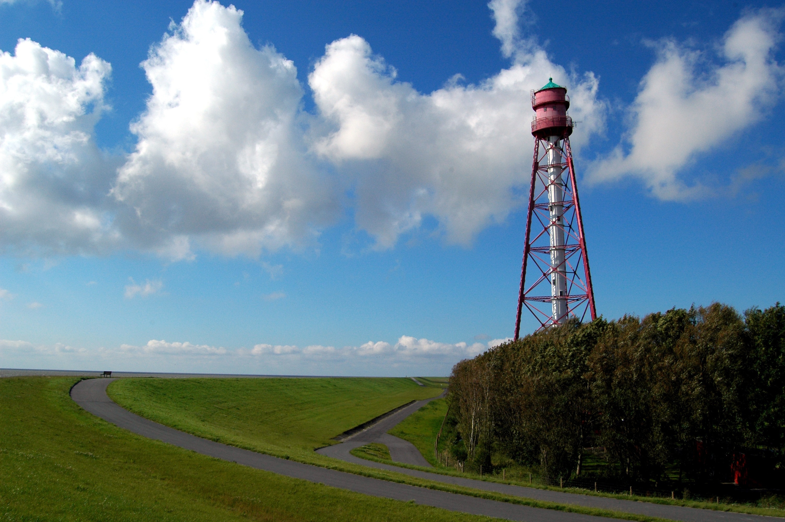 East Frisia, Lighthouse, Camping, Ems, cloud - sky, sky