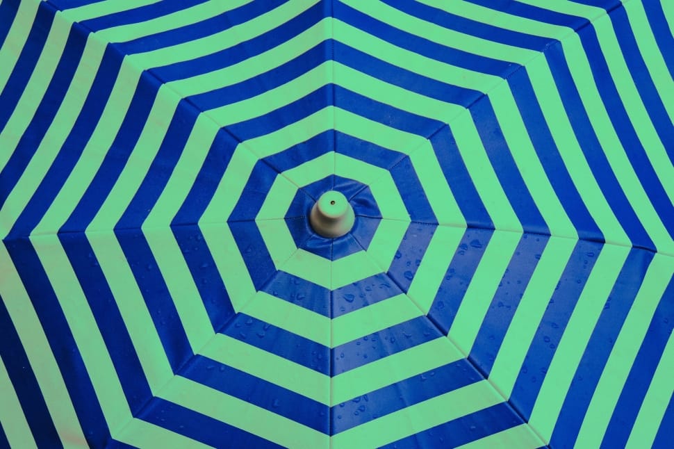 green and blue umbrella preview