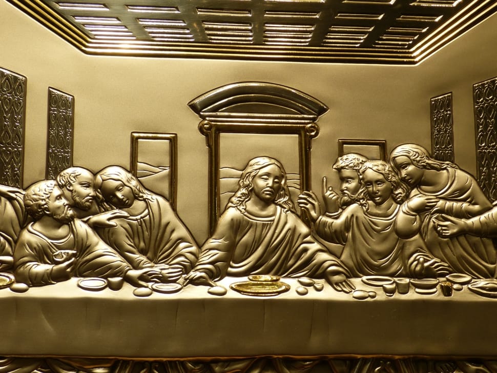 the last supper gold wall art preview