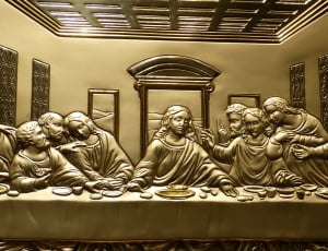 the last supper gold wall art thumbnail