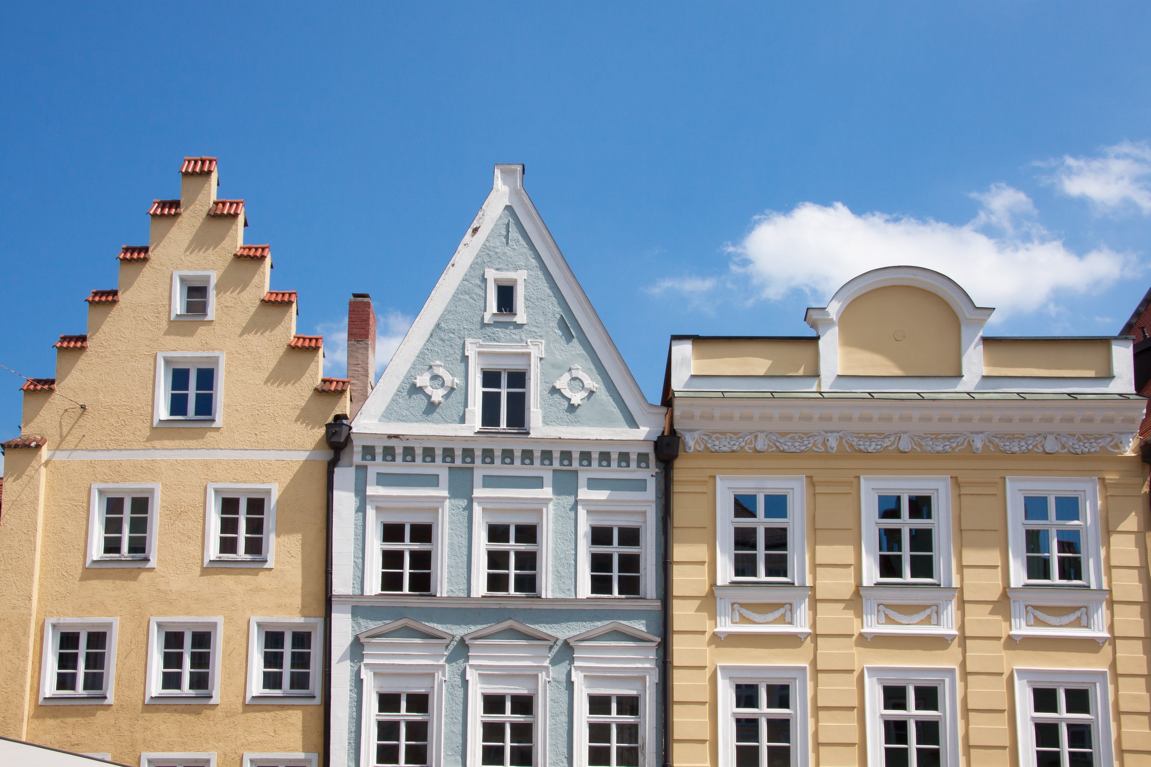 Bavaria, Renaissance, Landshut, Facades, window, blue