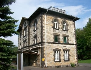 Railway Station, Station Building, house, tree thumbnail
