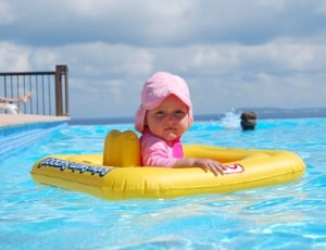Child, Baby, Swimming Pool, smiling, looking at camera thumbnail