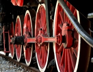 Transport, Historic Vehicle, Railway, red, wheel thumbnail