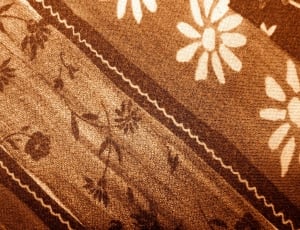 brown black and white floral textile thumbnail