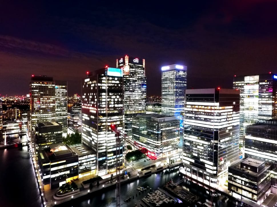 Canary Wharf, London, Docklands, Night, city, illuminated preview