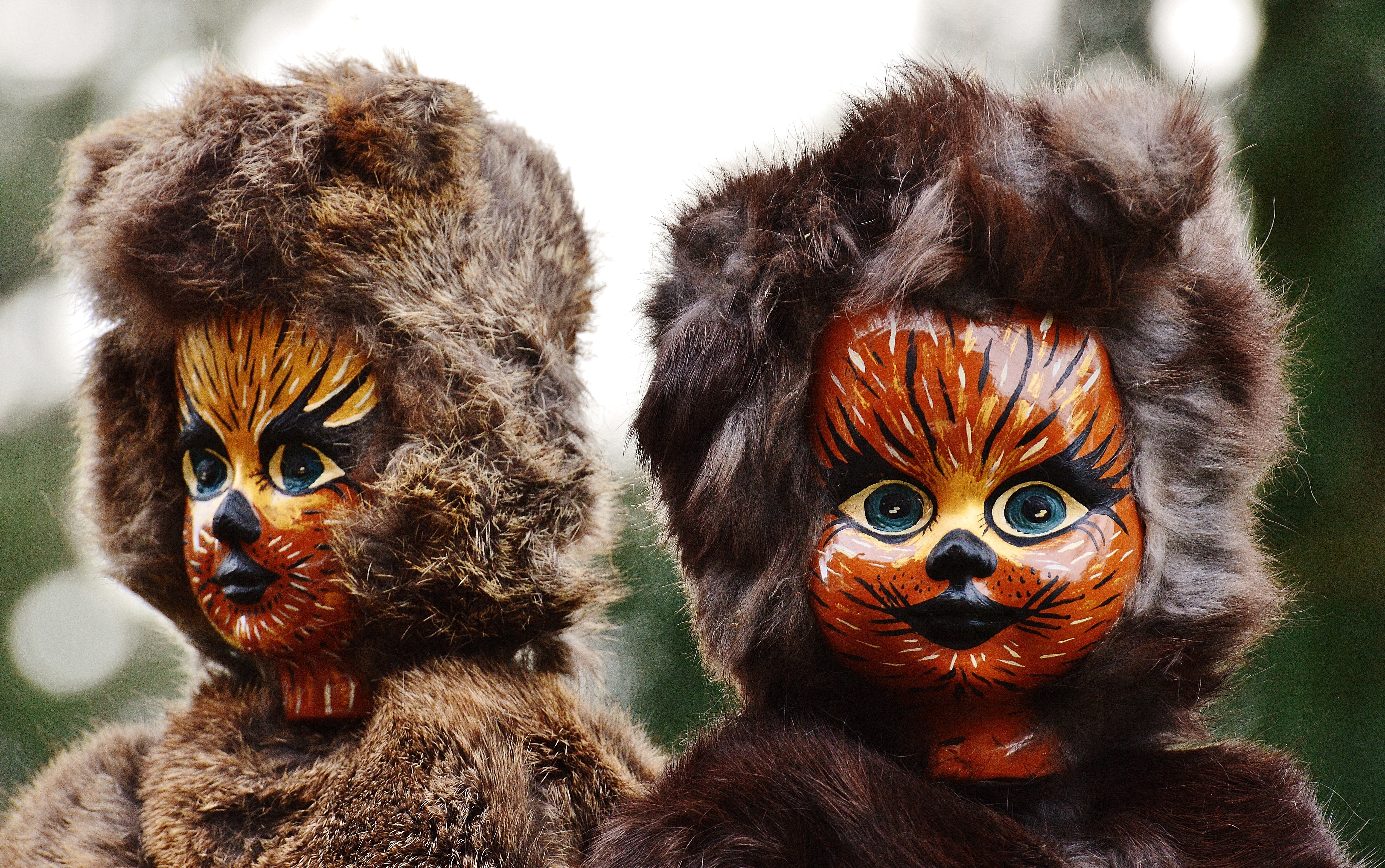 two brown fur costume