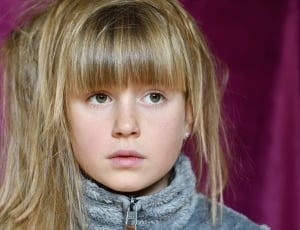 Expression, View, Child, Face, Girl, blond hair, children only thumbnail