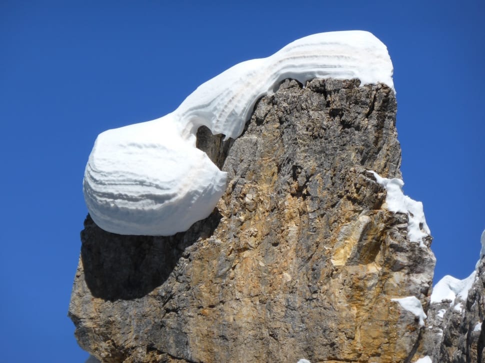 snow capped rock formation preview