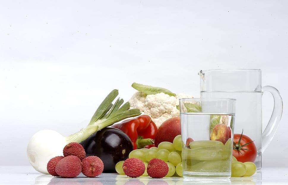 variety of fruit and glass pitcher preview