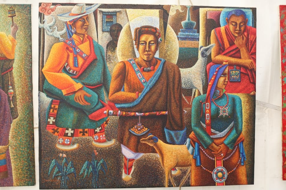 Tibetan Monks, Samchung, Painting, human representation, no people preview