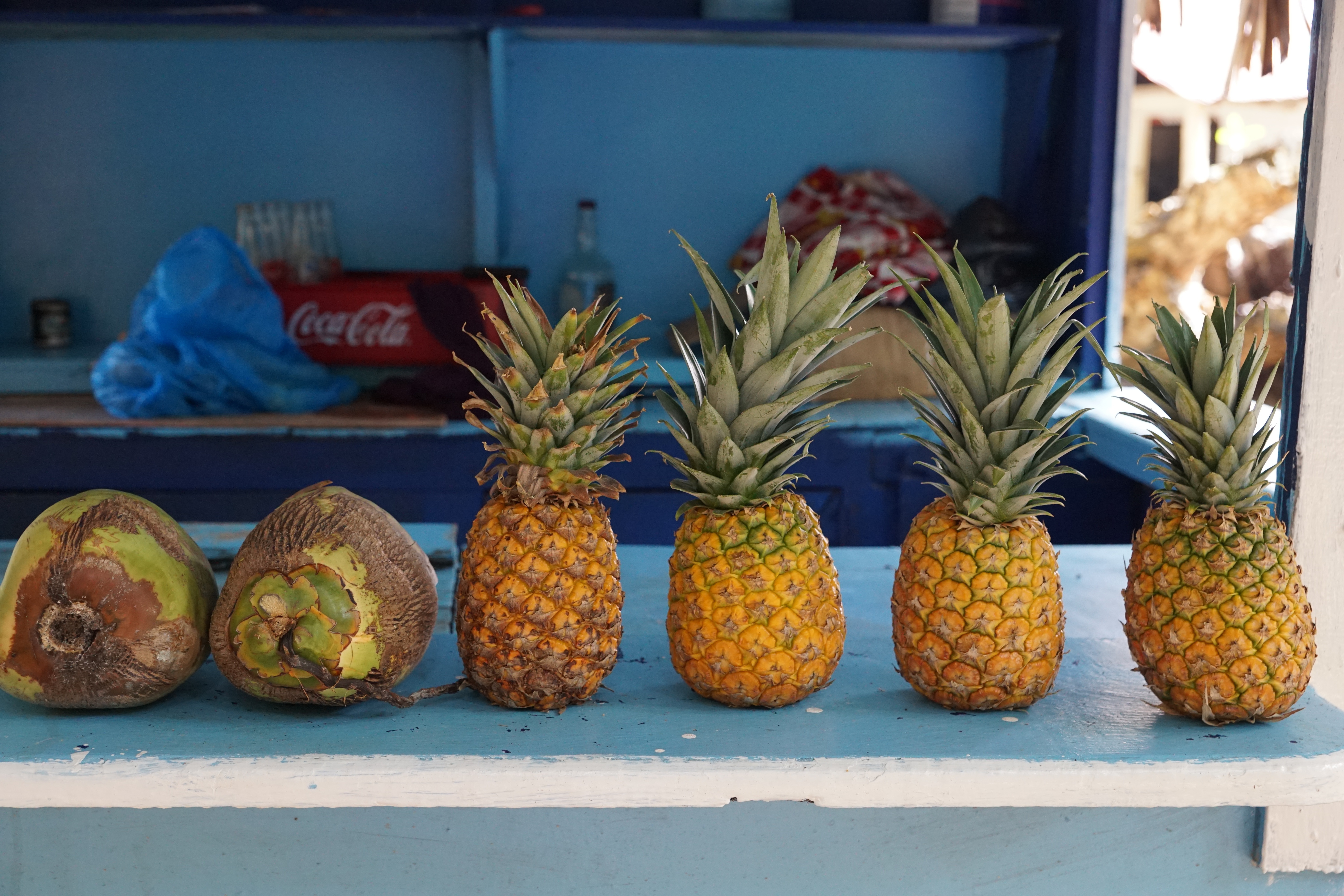 2 coconut and 4 pineapple