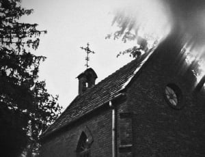 grayscale photography of concrete church thumbnail