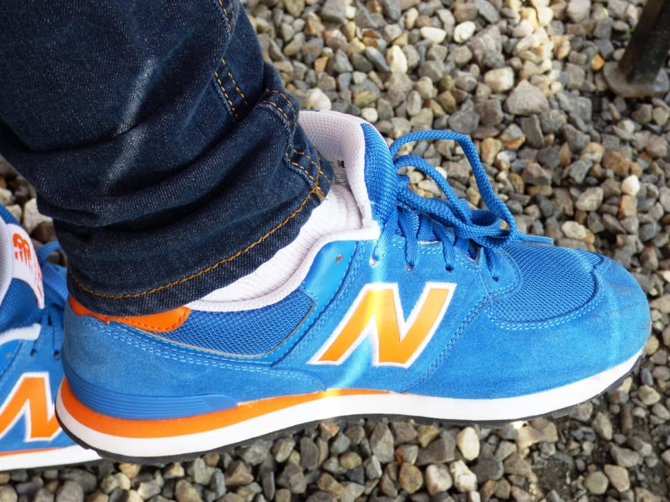 blue and orange new balance low top sneakers preview