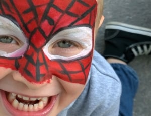Spider Man, Child, Face, Make Up, looking at camera, portrait thumbnail