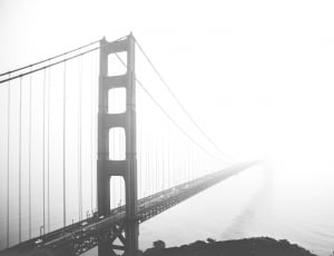 grayscale photography of bridge thumbnail