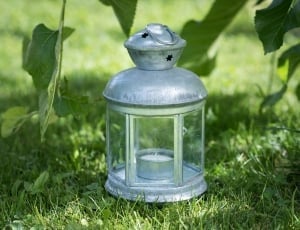gray metal tealight candle lantern thumbnail